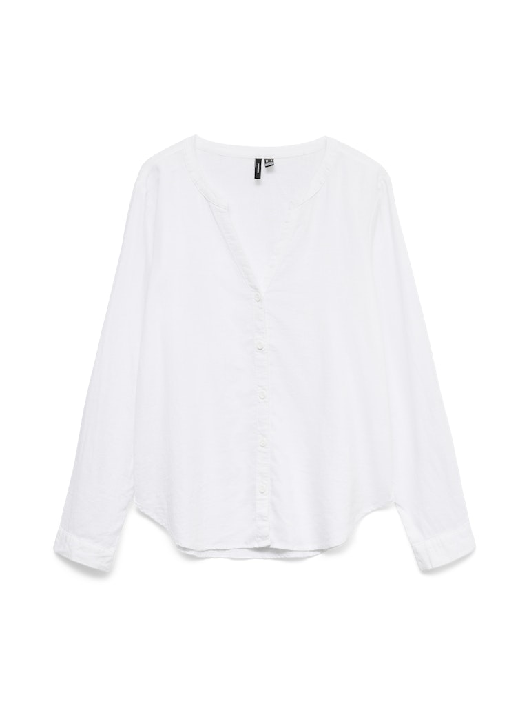Vero Moda Blusenshirt Leinenoptik, V-Ausschnitt, Langarm, günstig online kaufen