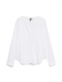 VMLINN LS V-NECK SHIRT WVN NOOS snow white