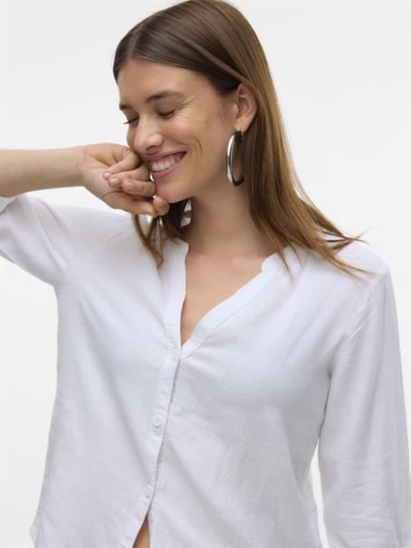 VMLINN LS V-NECK SHIRT WVN NOOS snow white