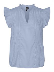 VMMAY S/L LACE TOP WVN SB6 GA cashmere blue
