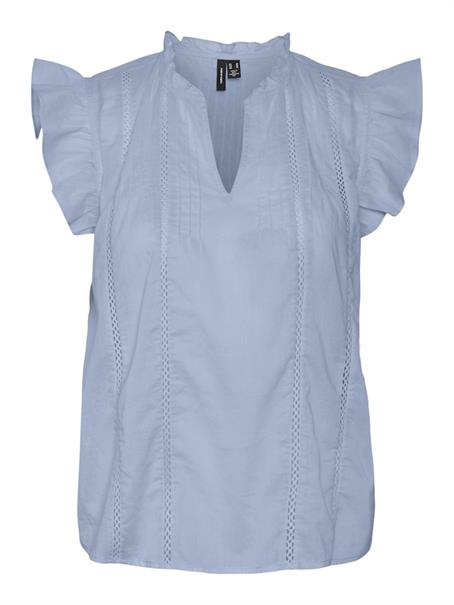 VMMAY S/L LACE TOP WVN SB6 GA cashmere blue