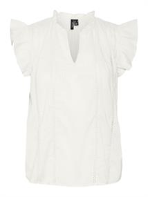 VMMAY S/L LACE TOP WVN SB6 GA snow white
