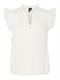 VMMAY S/L LACE TOP WVN SB6 GA snow white
