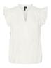 VMMAY S/L LACE TOP WVN SB6 GA snow white