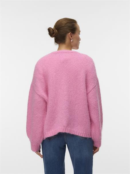 VMMAYBE LS OPEN CARDIGAN NOOS pink cosmos
