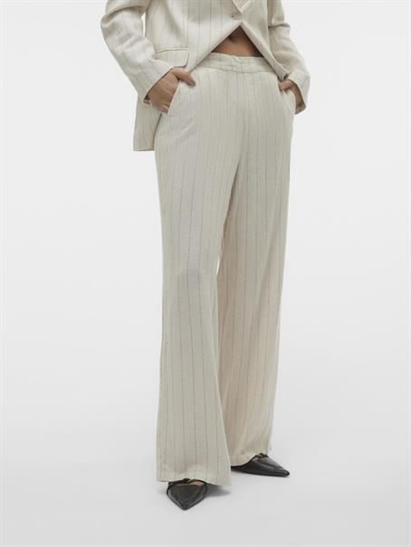 VMMINDY MW WIDE PINSTRIPE LINEN PANT oatmeal