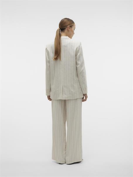 VMMINDY MW WIDE PINSTRIPE LINEN PANT oatmeal