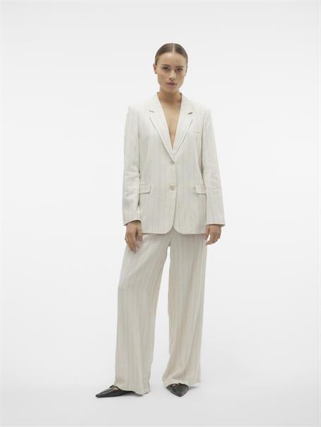 VMMINDY MW WIDE PINSTRIPE LINEN PANT oatmeal