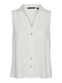 VMMYMILO LIN SL V-NECK SHIRT WVN GA BOO snow white