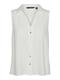 VMMYMILO LIN SL V-NECK SHIRT WVN GA BOO snow white