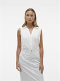 VMMYMILO SL V-NECK SHIRT WVN GA BOO snow white