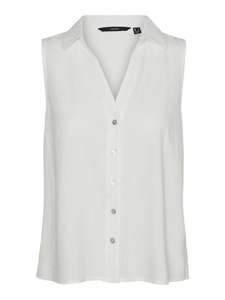 VMMYMILO SL V-NECK SHIRT WVN GA BOO snow white
