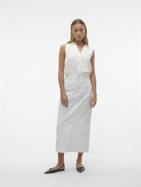 VMMYMILO SL V-NECK SHIRT WVN GA BOO snow white