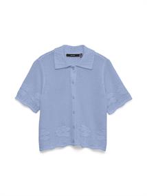 VMMYSTIC BEACH 2/4 POLONECK CARDIGAN brunnera blue