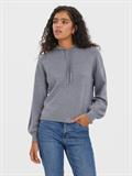 VMNANCY LS HOOD BLOUSE GA medium grey melange