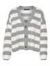VMNATAHLIE LS V-NCK BUTTON CARD GA light grey melange