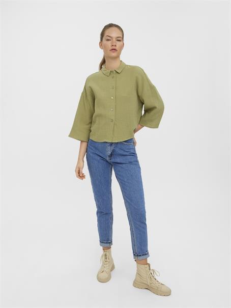 VMNATALI 3/4 CROP SHIRT WVN sage