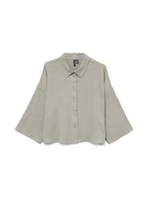 VMNATALI CROP SHIRT WVN GA NOOS silver lining