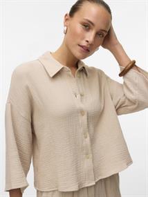 VMNATALI CROP SHIRT WVN GA NOOS silver lining