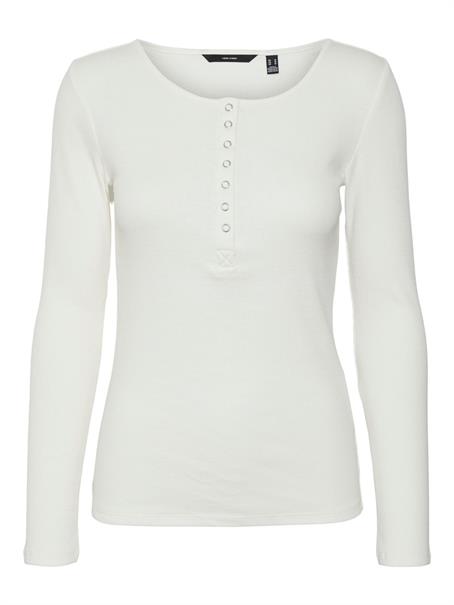 VMNATASHA LS PLACKET TOP NOOS snow white