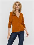 VMNELLIE GLORY LS V-NECK CARDIGAN COLOR buckthorn brown