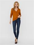 VMNELLIE GLORY LS V-NECK CARDIGAN COLOR buckthorn brown