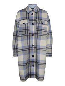 VMNELLY CHECK LONG COAT NOOS light grey melange 1