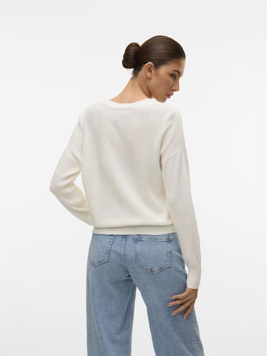 vmnewlexsun-ls-short-v-neck-car-ga-noos-snow-white