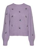 VMNEWWINE LS O-NECK EMB BLOUSE GA BOO lavendula