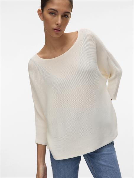 VMNORA 3/4 BOATNECK BLOUSE NOOS snow white
