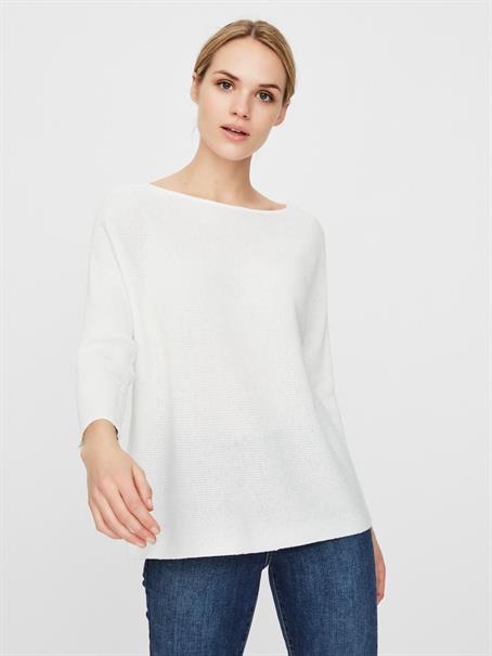 VMNORA 3/4 BOATNECK BLOUSE snow white