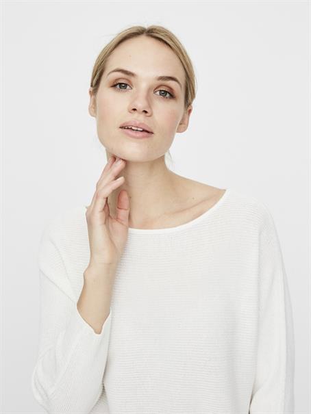 VMNORA 3/4 BOATNECK BLOUSE snow white