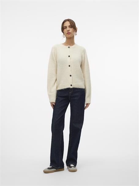 VMNOVAH LS O-NECK BUTTON CARDI GA NOOS birch