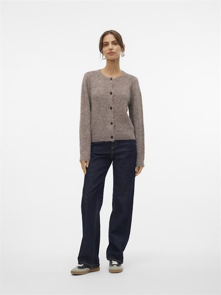 VMNOVAH LS O-NECK BUTTON CARDI GA NOOS brown lentil