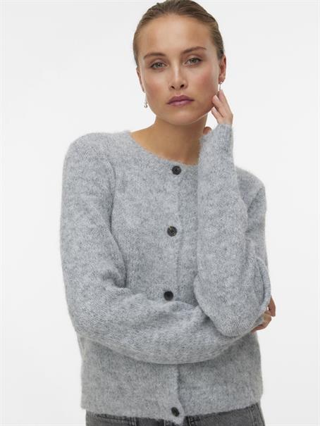 VMNOVAH LS O-NECK BUTTON CARDI GA NOOS medium grey melange