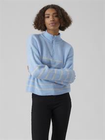 VMOLINA LS HIGHNECK ZIPPER BLOUSE NOOS blue bell