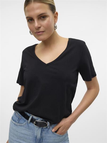 VMPANNA GLENN SS V-NECK TOP JRS black