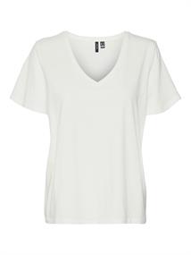 VMPANNA GLENN SS V-NECK TOP JRS bright white