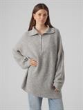 VMPERNILLA LS HIGHNECK ZIPPER PULL GA light grey melange