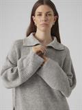 VMPERNILLA LS HIGHNECK ZIPPER PULL GA light grey melange