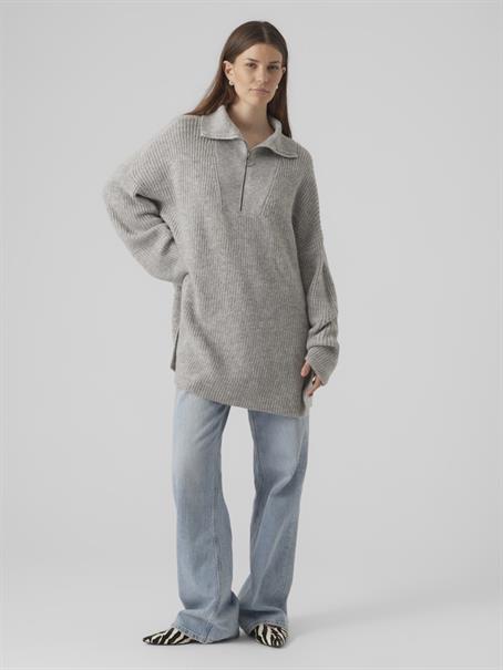 VMPERNILLA LS HIGHNECK ZIPPER PULL GA light grey melange