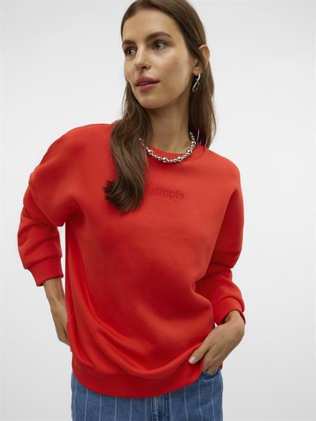 VMPERNILLE BEA LS SWEAT BOX JRS fiery red