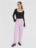VMPOLLY L/S RIB BALLOON SLEEVE TOP VIP black