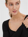 VMPOLLY L/S RIB BALLOON SLEEVE TOP VIP black