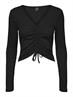 VMPOLLY L/S RIB ROUCHING TOP SB5 black