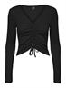 VMPOLLY L/S RIB ROUCHING TOP SB5 black