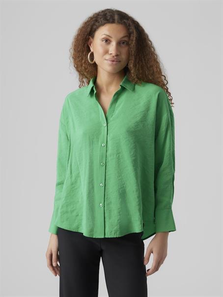 VMQUEENY LS OVERSIZE SHIRT WVN GA NOOS bright green