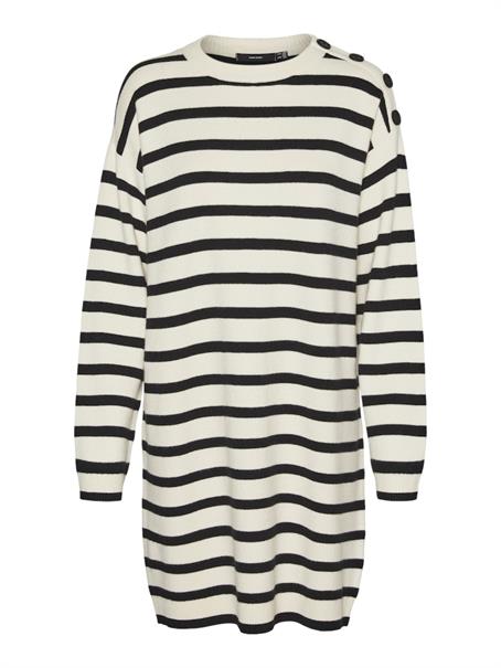 VMSABA LS O-NECK BUTTON DRESS GA birch