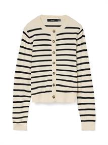 VMSABA PLAIN LS O-NECK CARDIGAN NOOS birch