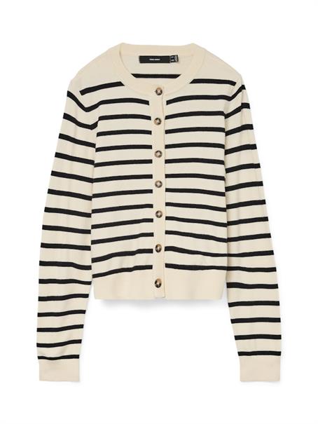 VMSABA PLAIN LS O-NECK CARDIGAN NOOS birch